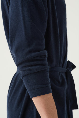 Navy Cashmere Men's Robe | Cashmere Robes Australia