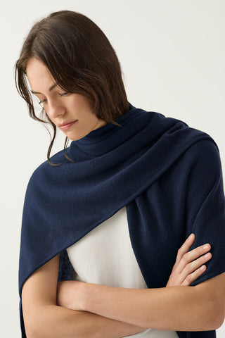 Navy Soft Triangle Cashmere Scarf | Cashmere Scarves | Kasmiri