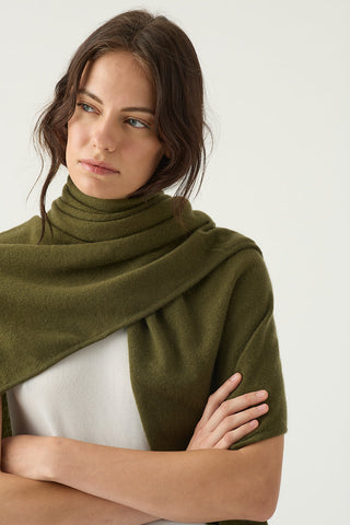 Olive Green Soft Triangle Cashmere Scarf | Cashmere Scarves | Kasmiri