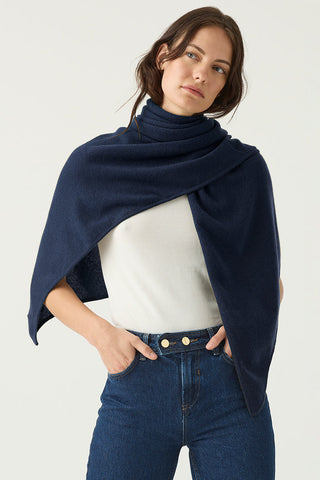 Navy Soft Triangle Cashmere Scarf | Cashmere Scarves | Kasmiri