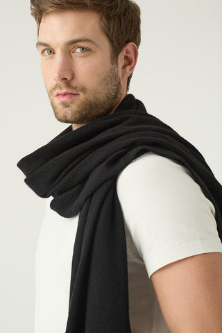 Black 100% Cashmere Wool Travel Wrap | Kasmiri | Winter Scarves and Shawls Online Shop