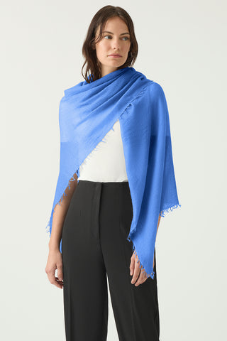 blue-soft-cashmere-fringed-scarf | Kasmiri light scarf