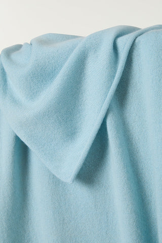 100% Sky Blue Cashmere Travel Wrap Close Up | Kasmiri | Scarves and Shawls Online Shop