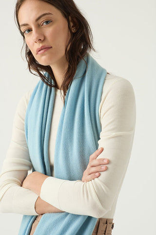 100% Sky Blue Cashmere Travel Wrap | Kasmiri | Scarves and Shawls Online Shop