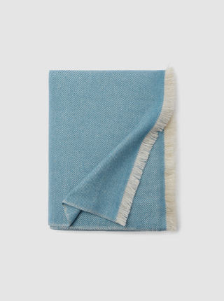 Blue Cashmere Throw Blanket | Kasmiri