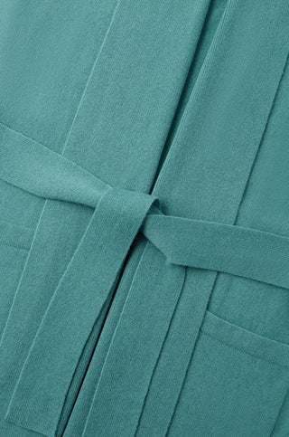 luxury cashmere womens robe in myrtle green | cashmere wool robe