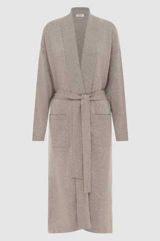 natural cashmere womens robe long silouette | Kasmiri luxury cashmere robe