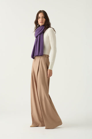 Purple 100% Cashmere Blanket Scarf | Kasmiri | Knitted Scarves and Shawls Online Shop