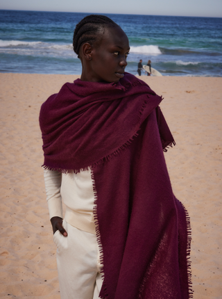 merlot cashmere open knitted shawl | Cashmere shawls |Kasmiri