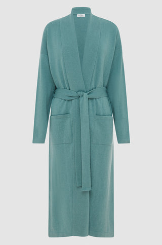 pure cashmere womens robe in myrtle green | cashmere robes