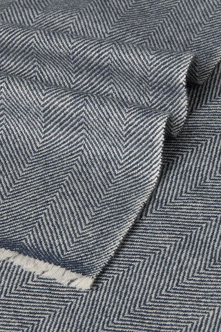 Herringbone navy blue unisex cashmere wool scarf | herringbone winter scarves