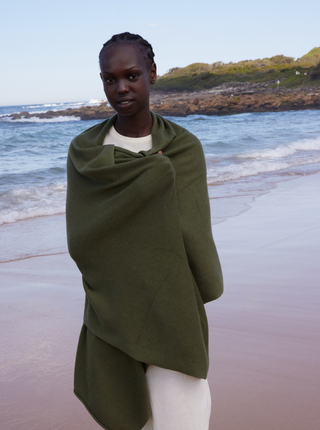 Olive Green 100% Cashmere Travel Wrap | Kasmiri | Lightweight and Breathable | Scarves and Shawls Online Shop