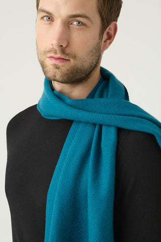 peacock blue soft cashmere wool fringed scarf | lightweight cashmere scarf Australia