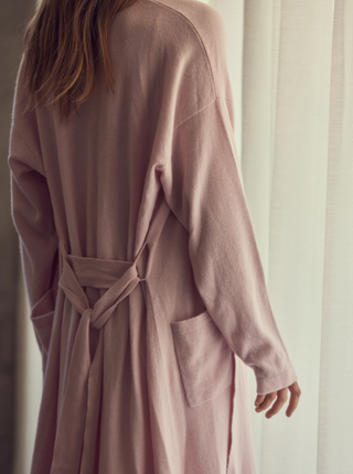 womens cashmere robe in pink | Kasmiri cashmere robe