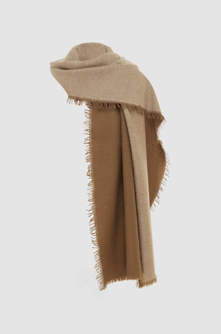 Natural reversible cashmere shawl | spice and ivory luxury cashmere oversized scarf
