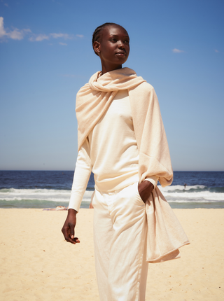 Wheat 100% Cashmere Wool Travel Wrap | Kasmiri | Scarves and Shawls Online Shop